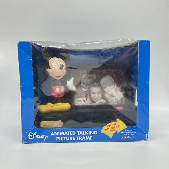 Disney Mickey Mouse Electronic Animated Talking Picture Frame 4X6 Photo New Read - Picture 1 of 4